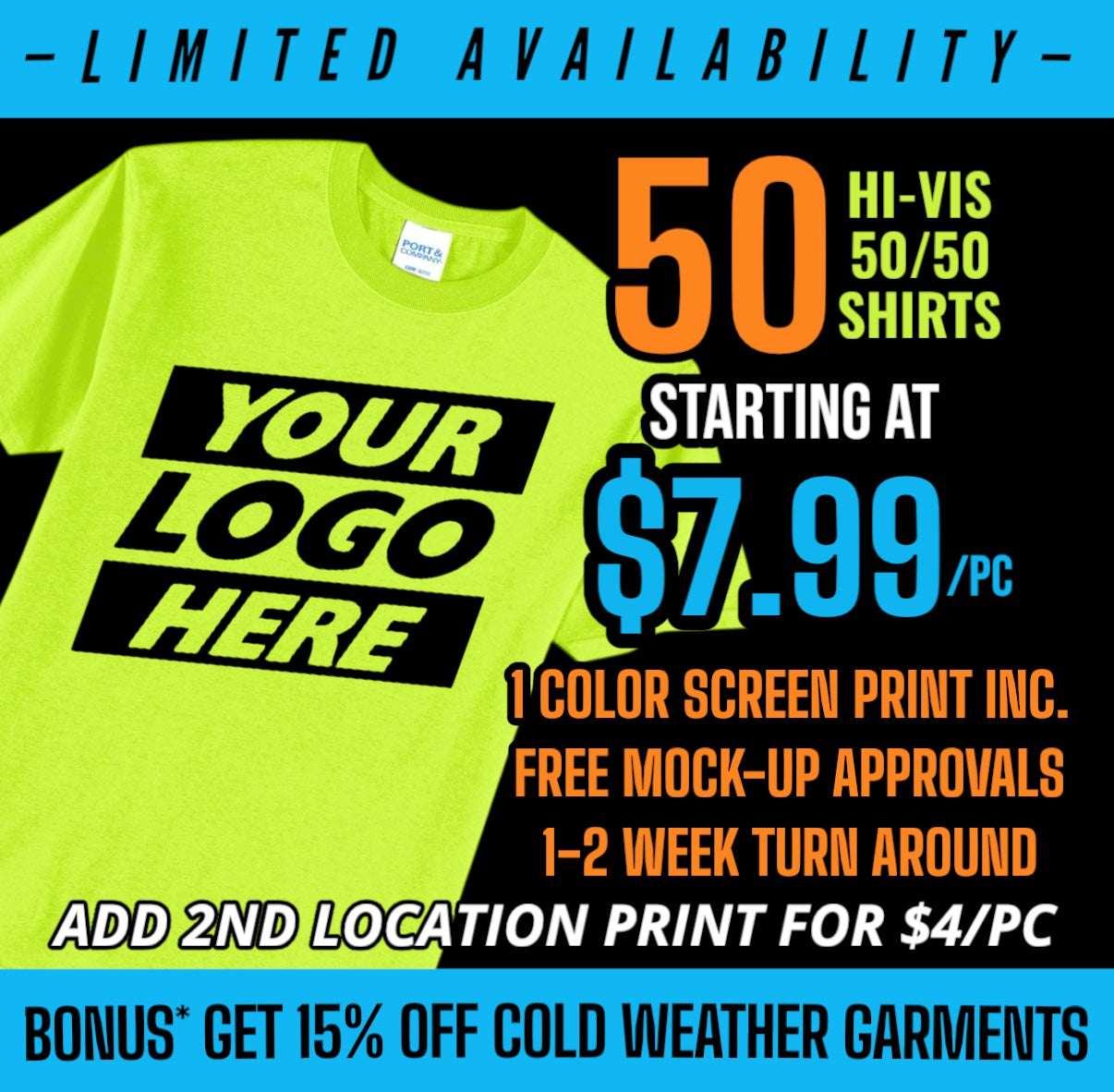 (50) JOBSITE SUMMER TEES